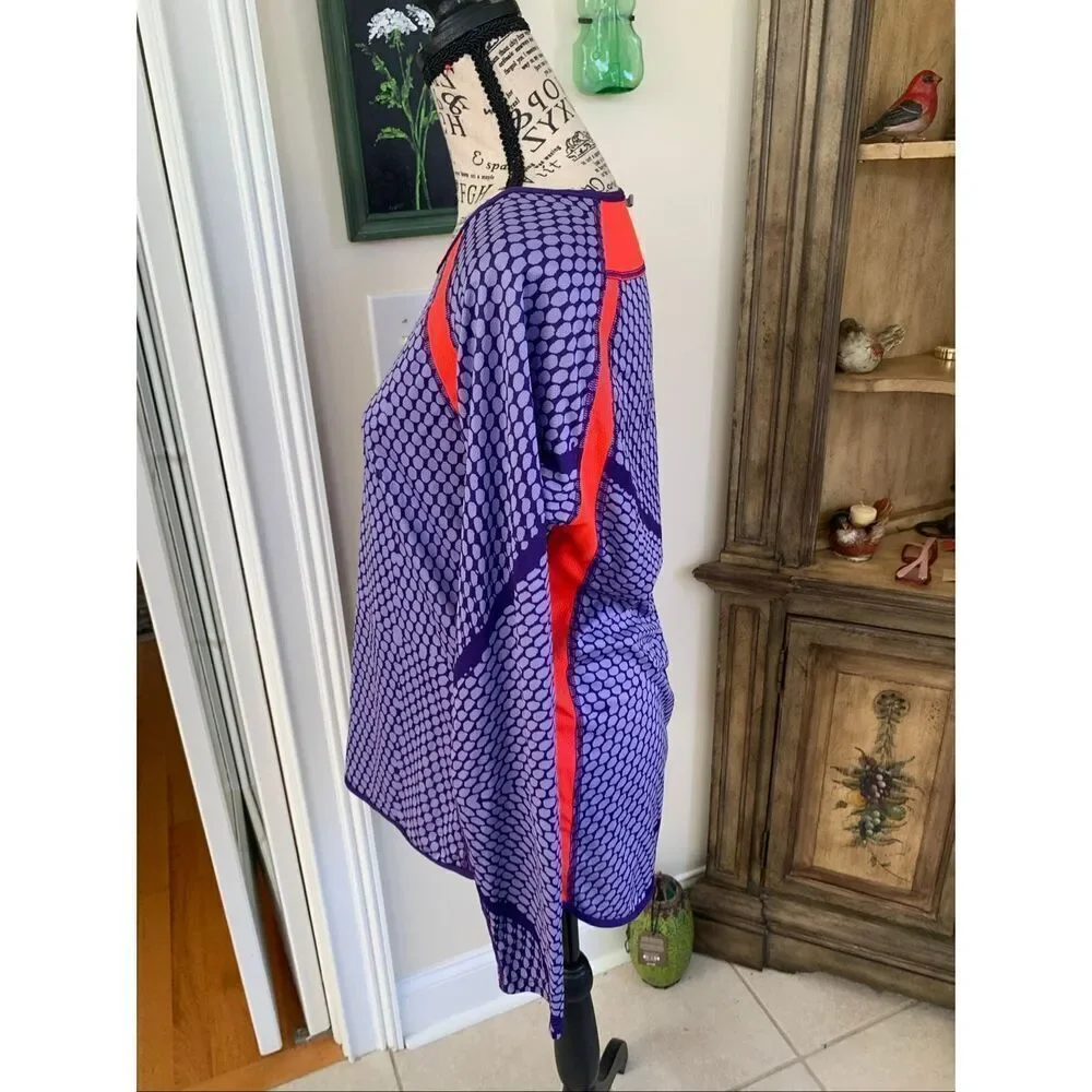 Nike Dri Fit Long Sleeve Purple Orange Geometric Top